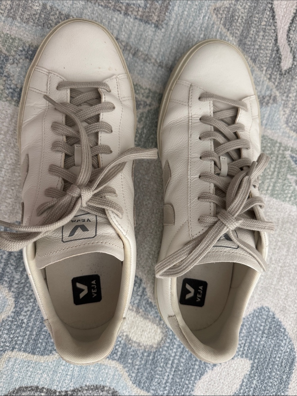 Veja Men’s Low-Top Sneakers in Light Beige
